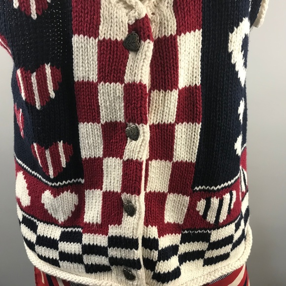 Kenji Anthropologie chunky knit heart button vest - Picture 7 of 8